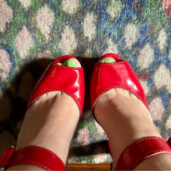 Michael Kors Red Platform Mary Jane Heels - Picture 9 of 9